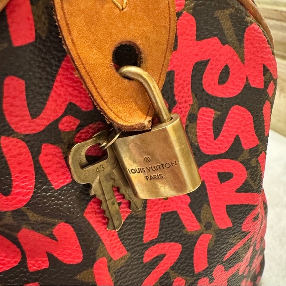 Louis Vuitton Graffiti Pink and Brown Satchel - Picture 4 of 9